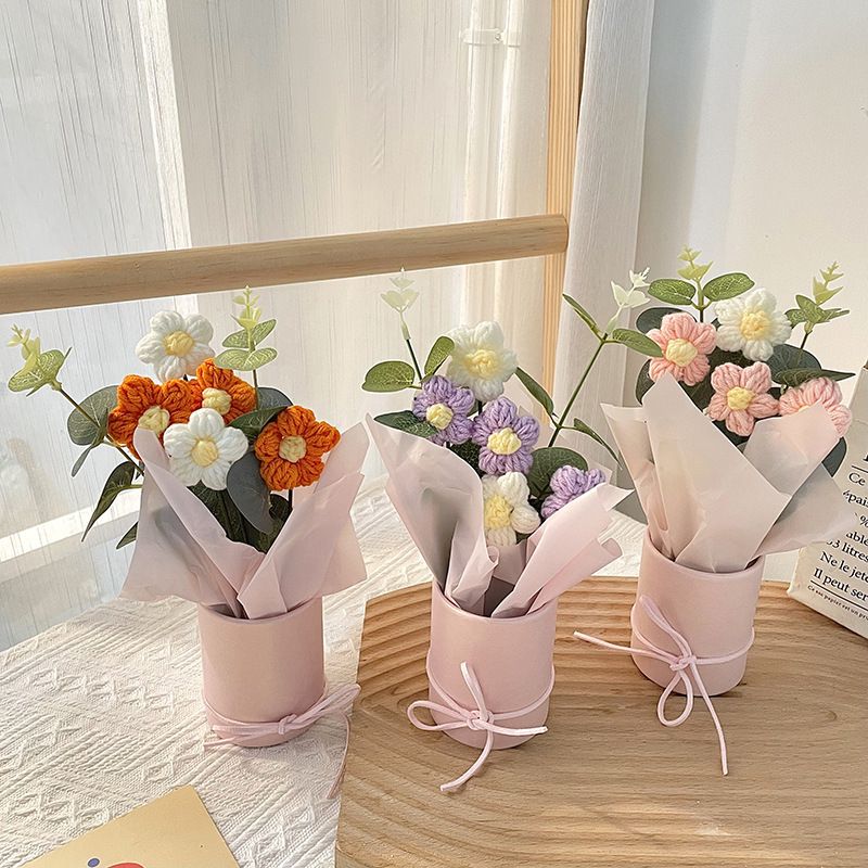 4 Pack Flower Packaging Paper Box Decoration Cylindrical Flower Box Flower Bouquet Packaging (Pink) — image 4