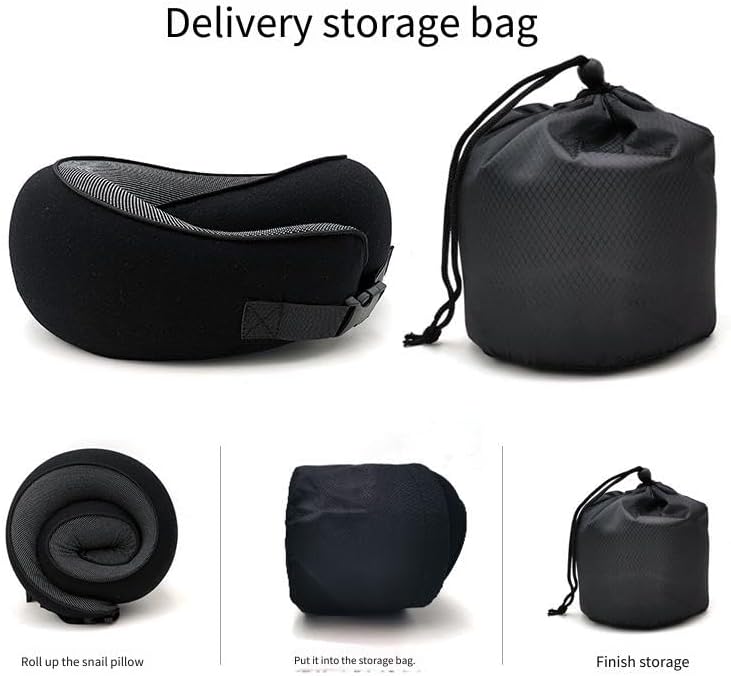 Travel Memory U-Shaped Pillow, Soft Skin-Friendly Cotton Fabric, All-Round, Portable Easy Storage, Ideal for Air Travel Business Trips Naps, Cervical Care β image 6
