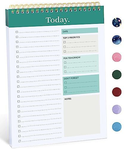 6Pack To Do List Notepad, Undated Daily Planner for Work and Goal Setting Greenery Sway, 52 Sheets, 9.8" x 6.5", Home and school, Daily Task Plannin — image 3