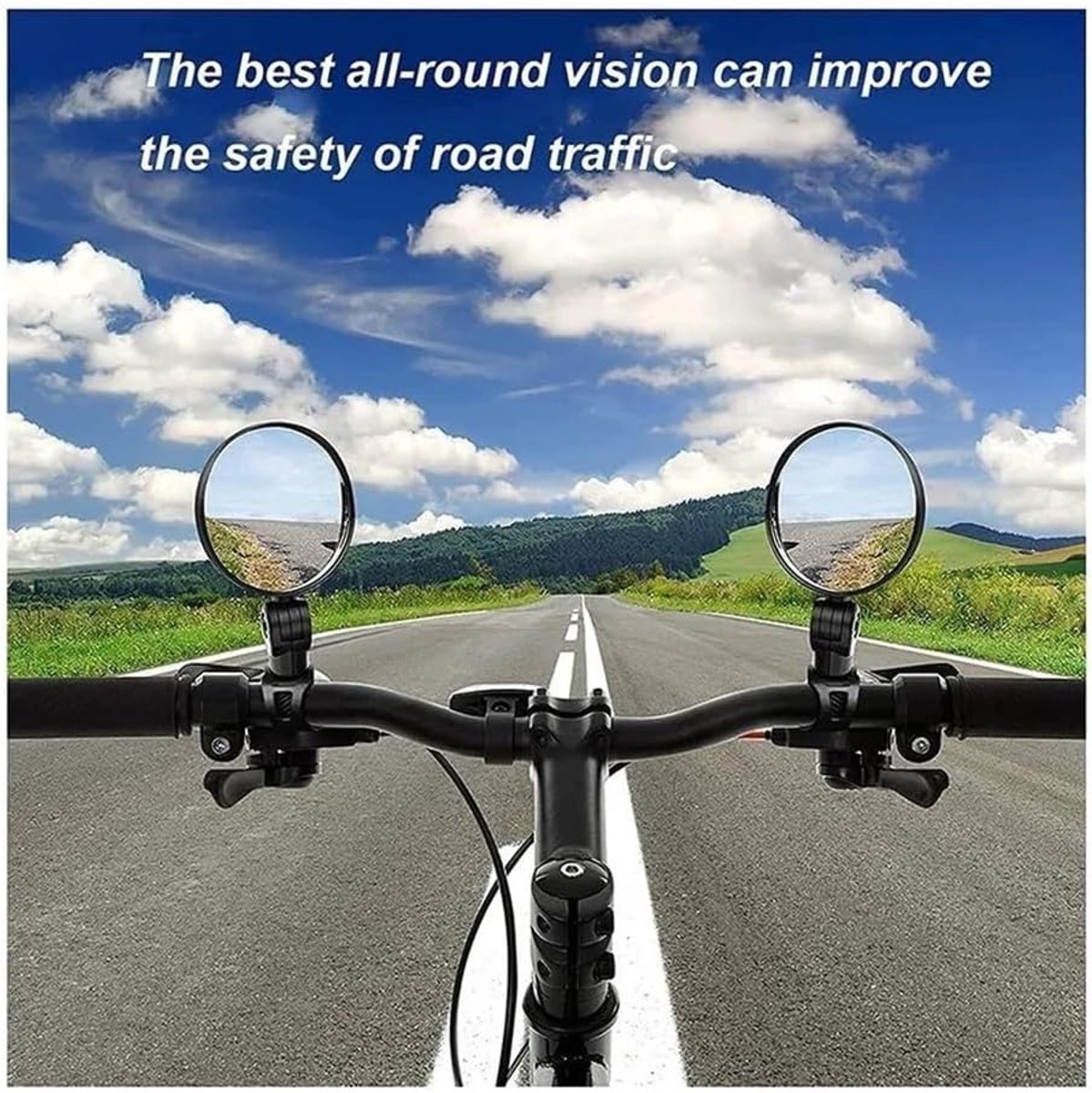 Motorcycle rearview mirror - bicycle rearview mirror 360-degree rotatable auxiliary convex mirror - bicycle rearview mirror on the handlebars — image 2