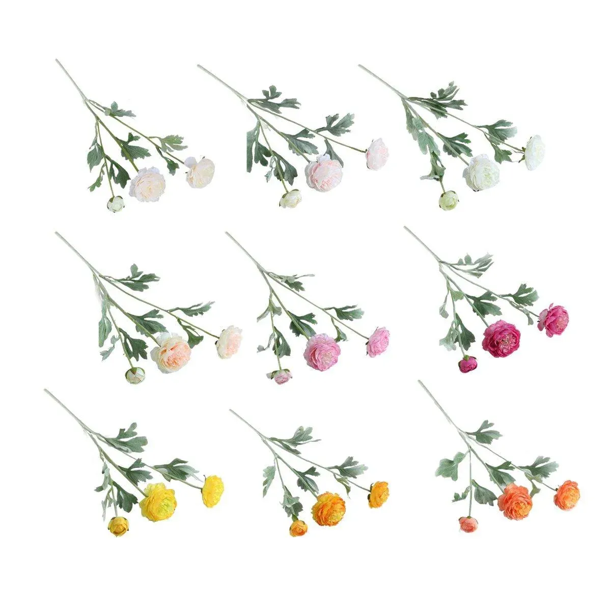 5pcs Artificial Peony Silk Flowers Bouquet Decor Faux Floral Arrangements - Purple Red โ image 3