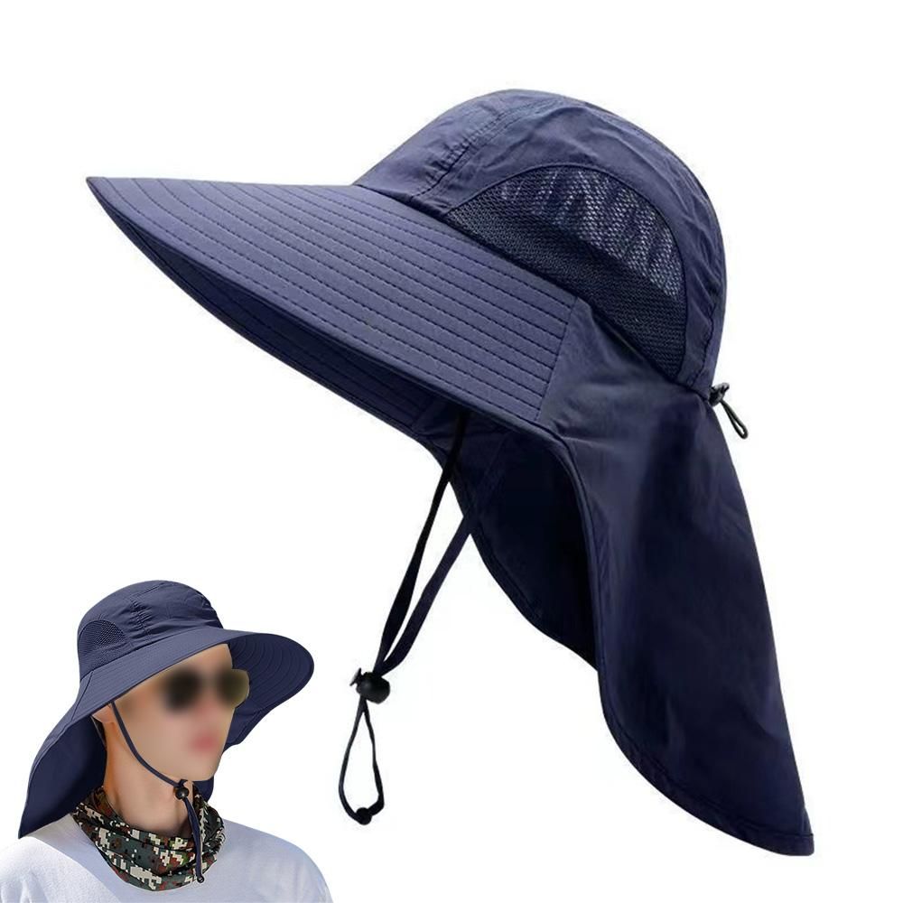 Sun Hats for Men Women Fishing Hat Breathable Wide Brim Bucket Hats with Neck Flap - Light Gray โ image 5