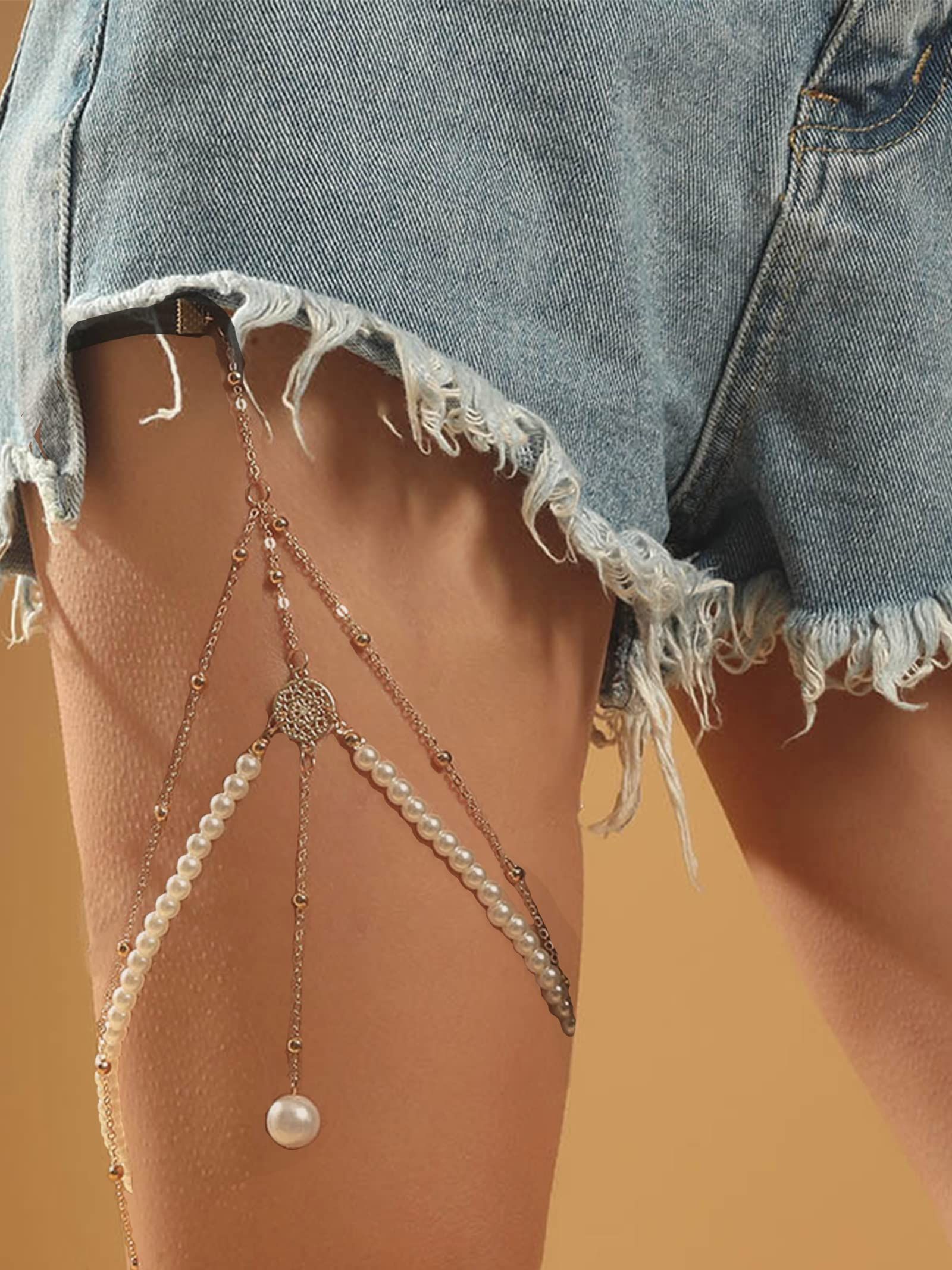 Snake Leg Chain for Women Thigh Chain Gold Silver Snake Body Chain Boho Snake Leg Chain Jewelry for Teen Girls โ image 5
