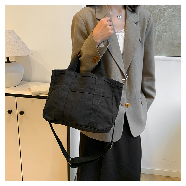 Black Stylish Multi-Functional Mommy Diaper Bag - Durable Canvas Tote — image 3