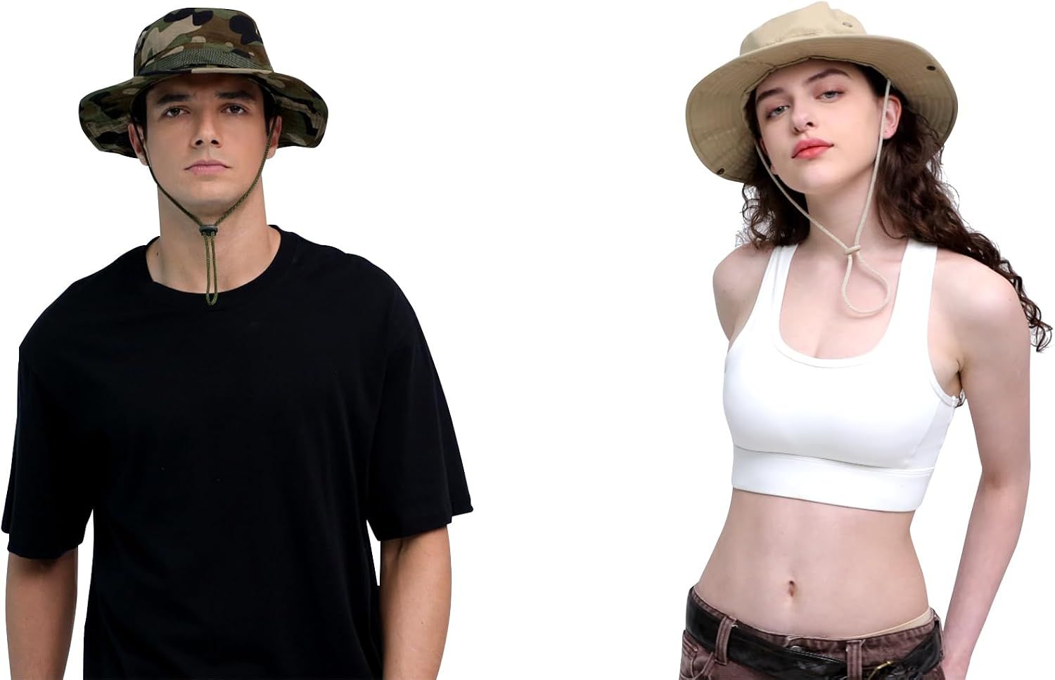 UPF 50+ Boonie Sun Hat, Foldable Wide Brim Bucket Hat for Hiking, Beach, Fishing, Camping and Summer Safari Wear, Jungle Camouflage โ image 6