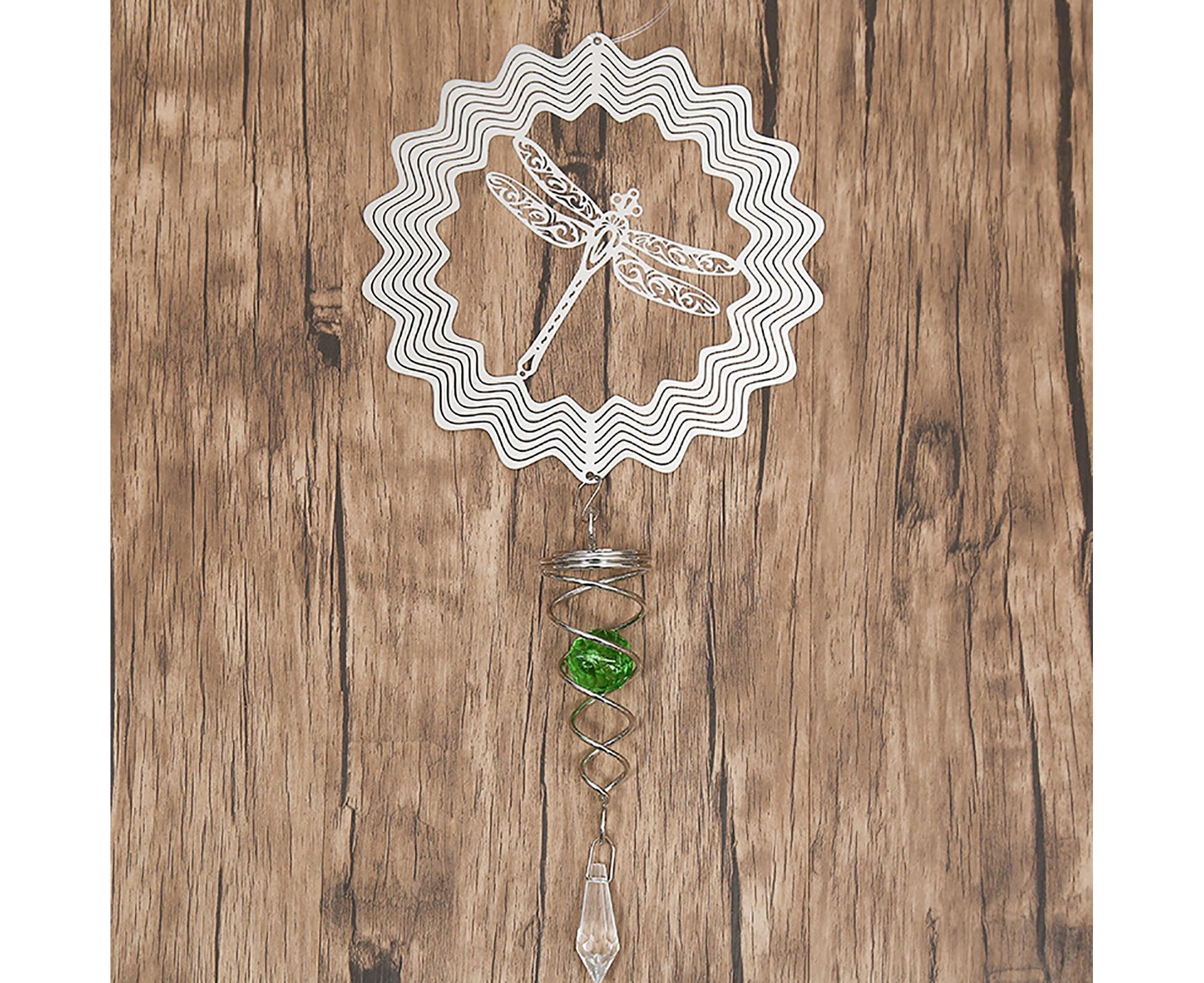 Metal Wind Spinner Rotating Animal Letter Pattern Hanging Pendant Home Ornament-#6 — image 4
