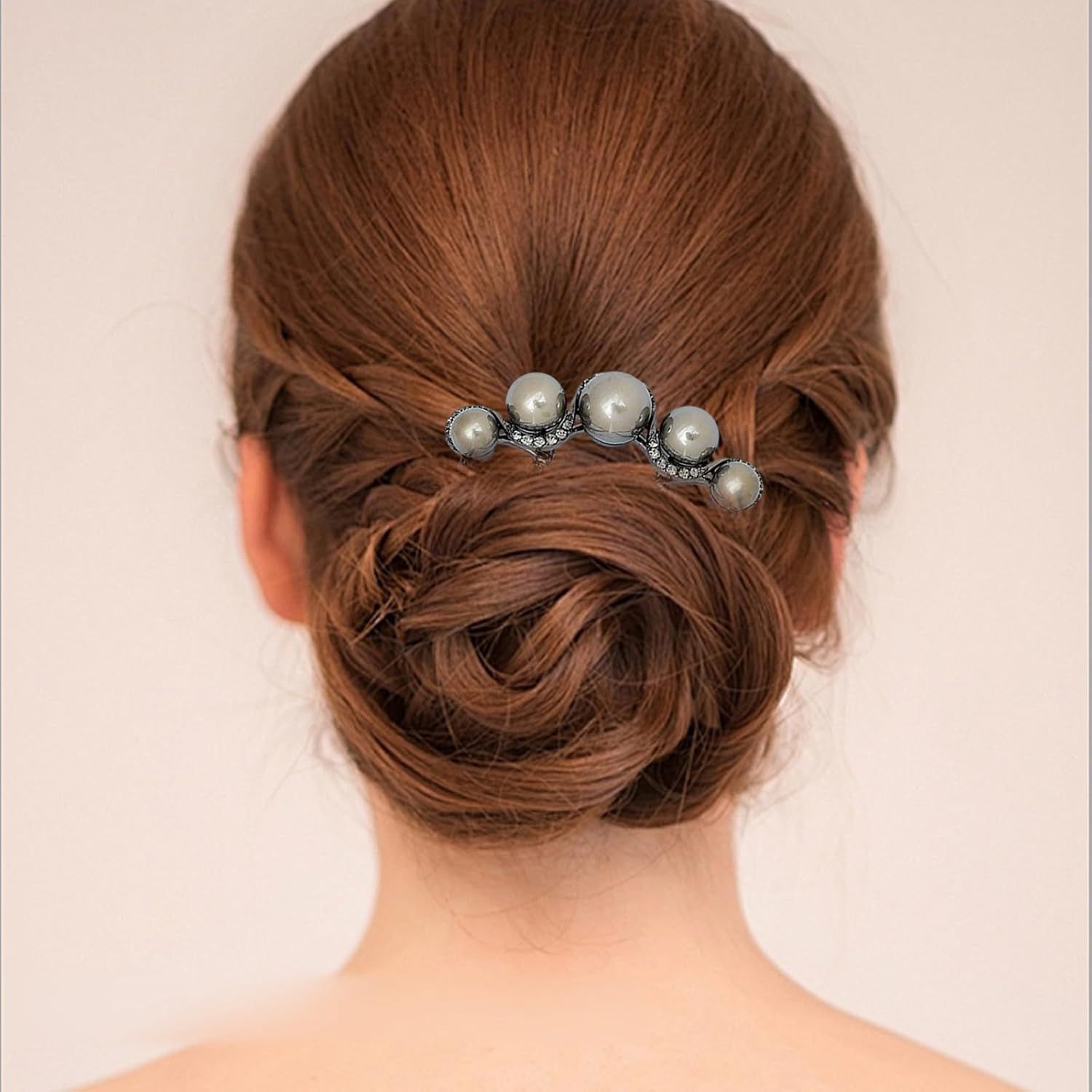 6 Pcs Wedding Pearl Hair Comb U-Shape Side Comb legant Vintage French Pearl Hair Pins Hair Clip Bridal Hair Accessories for Brides, Bridesmaid, Party, Daily — image 6