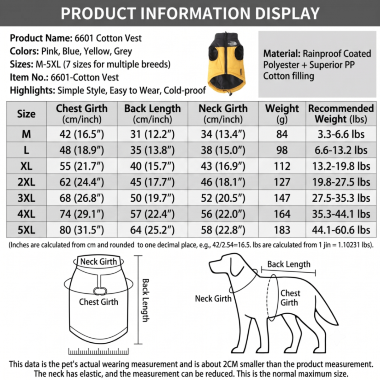 Keep Your Pup Cozy and Visible This Winter β Waterproof, Insulated Dog Coat with Reflective Strips, Front Zipper, D-Ring Leash Attachment, and Adjustable Fit β image 3