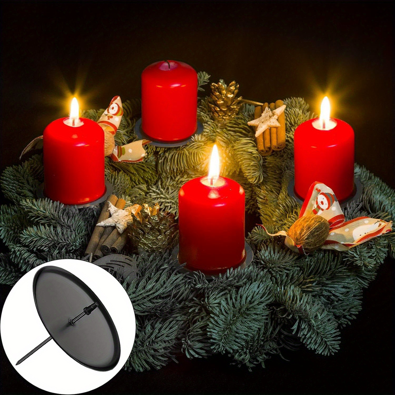 8-Pack Black Metal Candle Spikes for Advent Wreaths and Floral Arrangements, 6 cm — image 5
