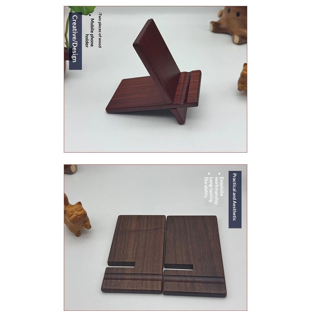 Solid Wood Phone Stand, Desktop Wooden Phone Stand, Simple Phone Holder, Compatible with All Phones (rosewood) โ image 4