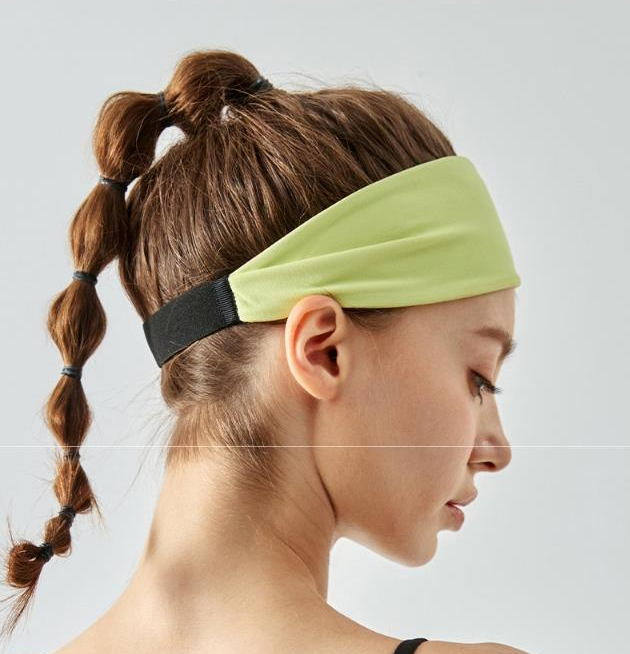 Black Premium Wide Yoga Headband - Breathable Nylon/Spandex Sweat-Wicking Hair Band for Women (49cm Circumference) - Athletic Non-Slip Fitness Headwrap โ image 3