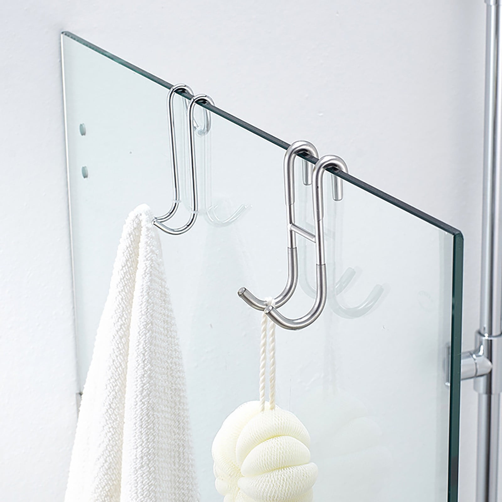 1 Pack Over The Door Hooks, Hangers Hooks with Rubber Prevent Scratches Heavy Duty Organizer for Living Room, Bathroom, Transparent — image 4