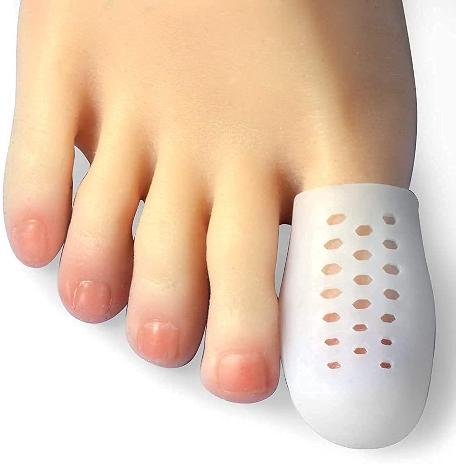 Large toe caps - 10 breathable Toe protectors with holes to reduce friction and protect large toes
