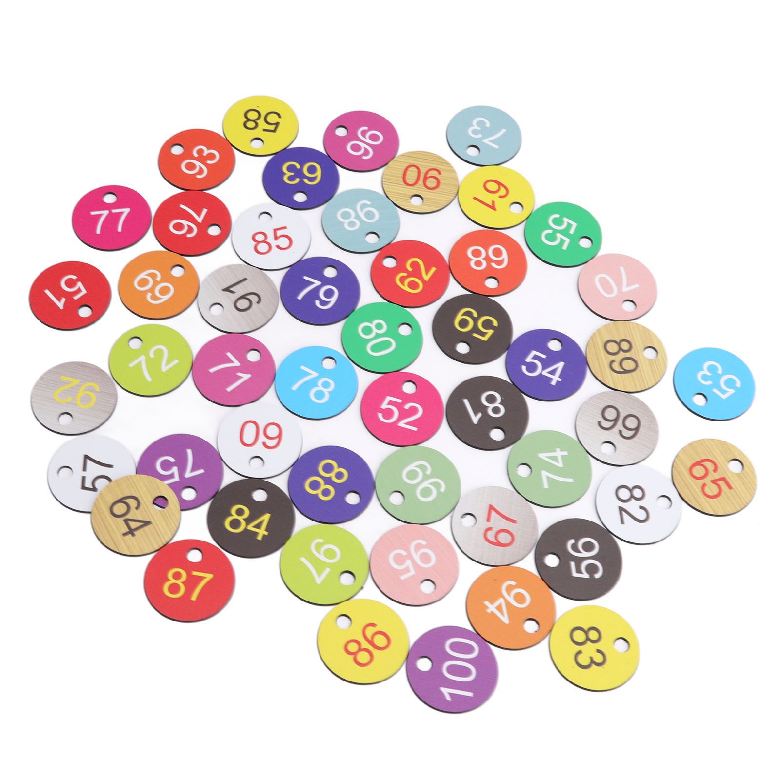 50Pcs Round Plastic Number Tags Plastic Number Labels for Beekeeping Livestock Farming 51-100 — image 6