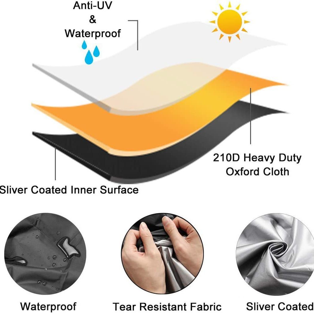 Outdoors Lawn Mower Cover Waterproof Heavy Duty 210D Polyester Oxford UV Protection Lawn Tractor Cover Fits Decks — image 3