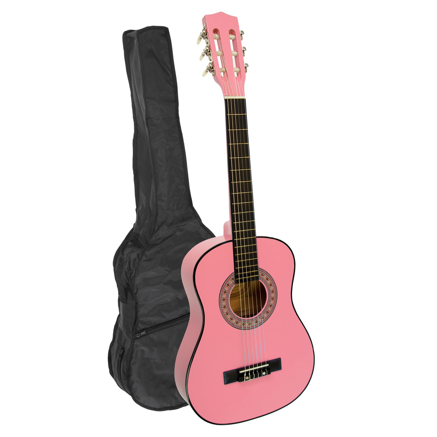 Karrera 34in Acoustic Wooden Childrens Guitar - Pink β image 2