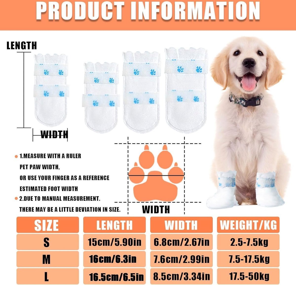 Dog Socks - 40 Pieces - Disposable Pet Socks - Waterproof - Non-Slip Dog Socks - Dog Shoes Paw Protector Socks for Dogs - Velcro Closure - Breathable — image 2