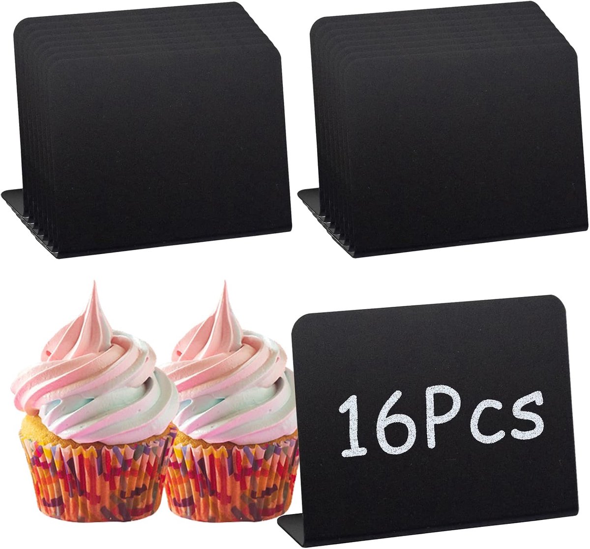 16 pieces - Table Board Chalkboard - Mini Plastic Blackboard - Price Boards - Desk Stand - 10×7.5cm - Mini Blackboard - Mini Chalkboards - small chalkboards