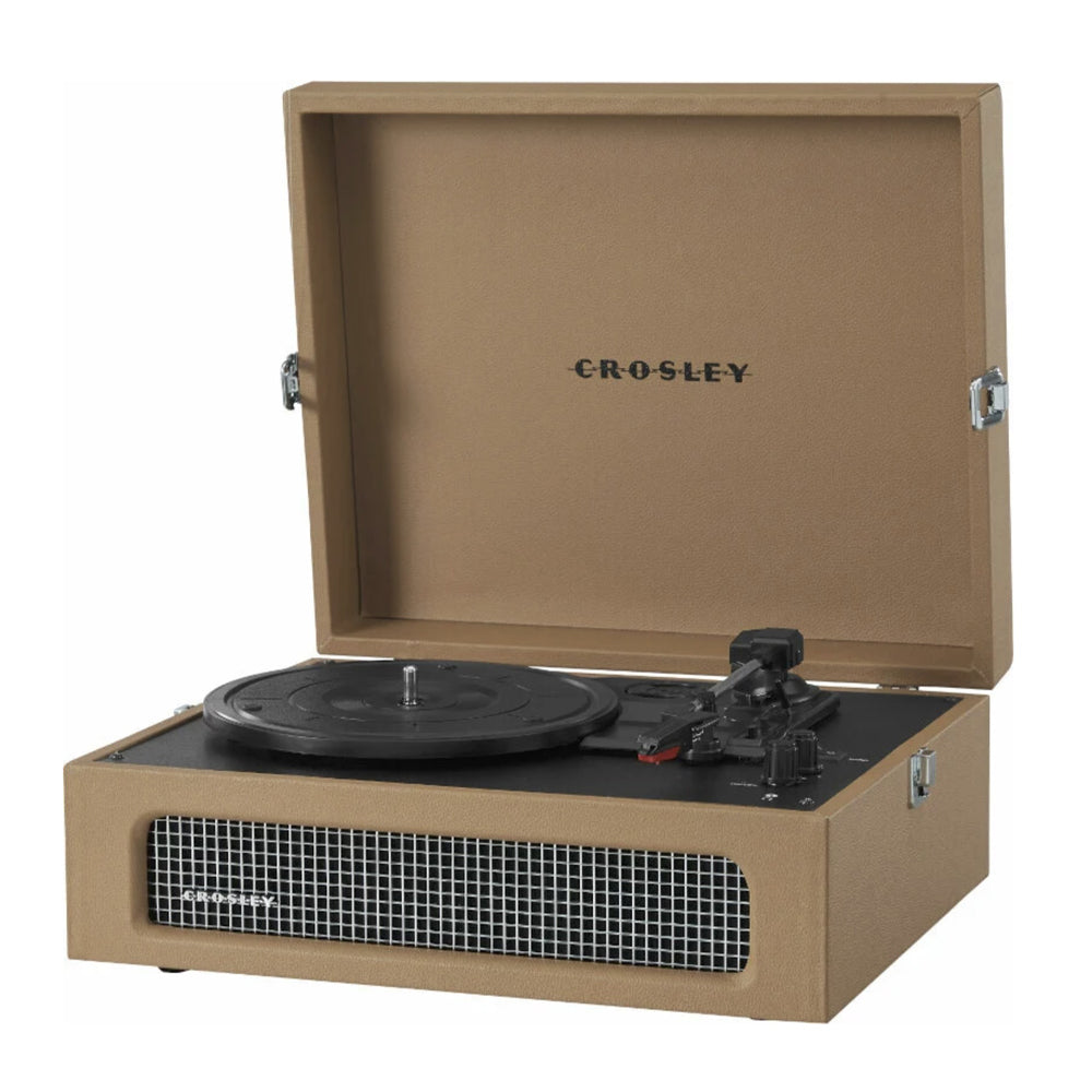Crosley Voyager Bluetooth Portable Turntable + Bundled Crosley Record Storage Display Stand - Tan — image 2