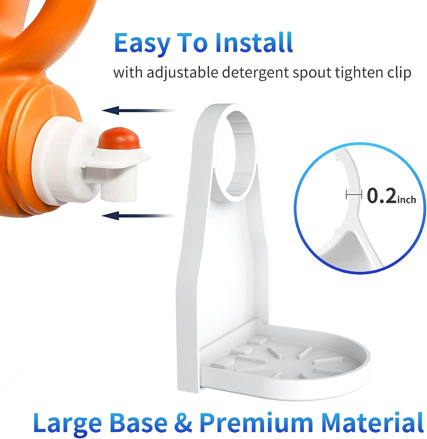 (2 Pack) Laundry Detergent Cup Holder Drip Catcher Organizer Clip Tight on Laundry Bottle Spouts, No More Leaks or Mess with Detergent and Fabric Softener in — image 3