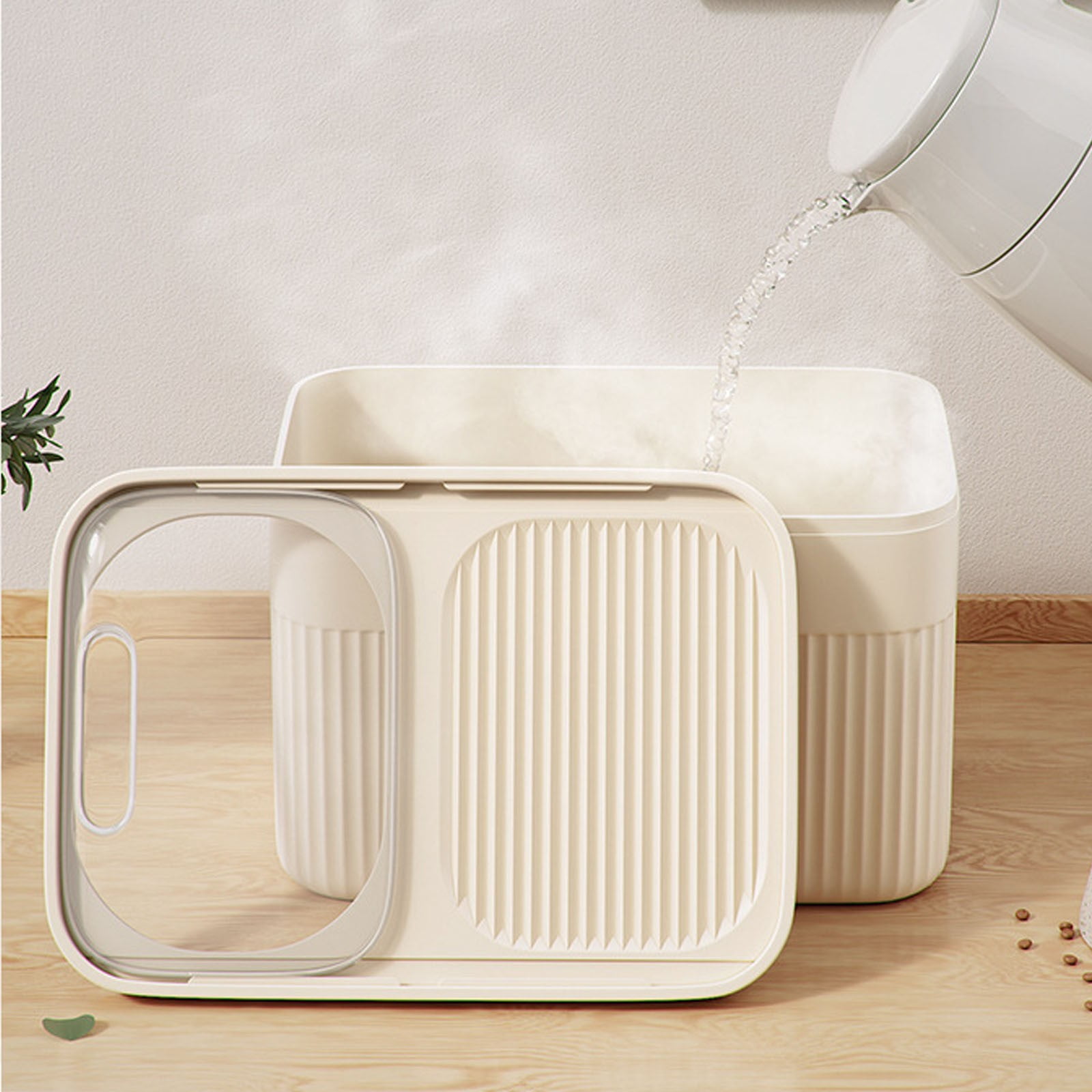 Airtight Pet Food Storage Container with Measuring Cup Lid, Large Dry Food Bin for Dog and Cat Food Storage, White, 16 x 24 x 18 cm โ image 5