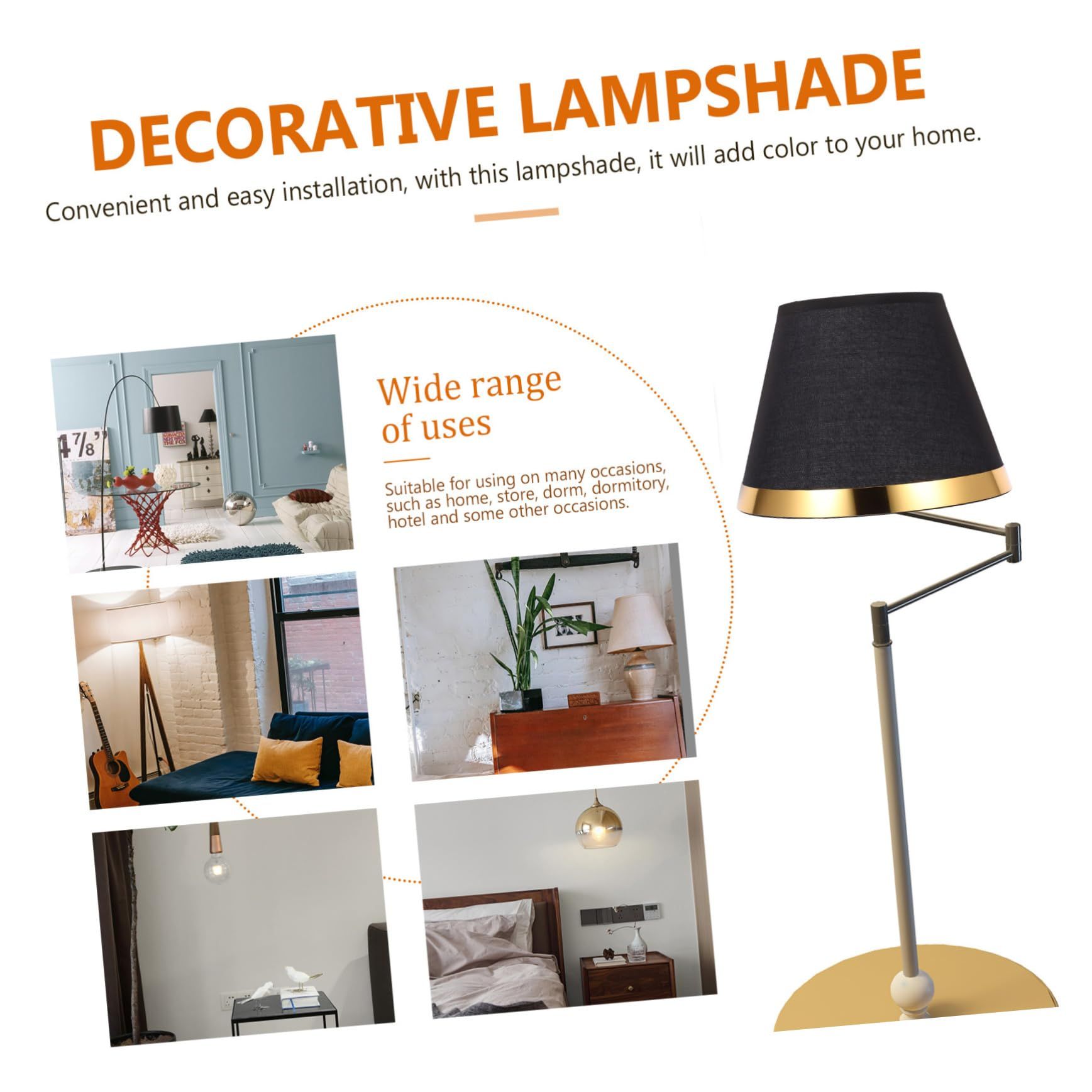 Fabric Lampshade Removable Lampshade Cloth Lamp Shade Linen Lampshade for Floor Lamp Lampshade Lamp — image 3