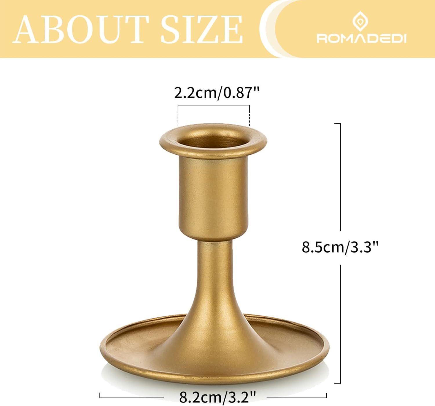 Candlestick Holders Taper Candle Holders, Gold Candle Stick Candle Holder for Table Centerpiece, Wedding Reception, Festive Christmas Mantel Decoration or Home โ image 3
