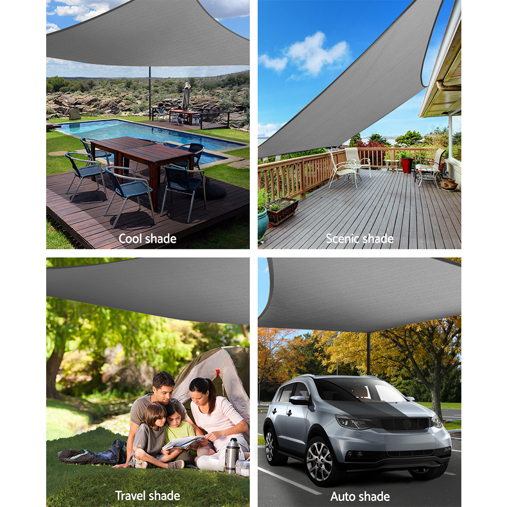 Instahut Shade Sail 4x5m Rectangle 280GSM 98% Grey Shade Cloth โ image 4
