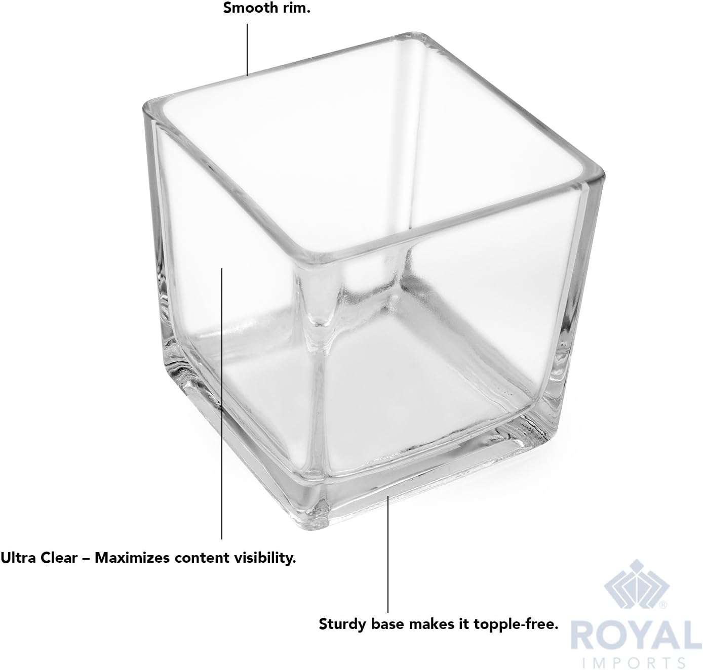 Flower Glass Vase Decorative Centerpiece for Home or Wedding - Clear Cube Shape, 2.5"x2.5"x2.5", Set of 12 β image 4
