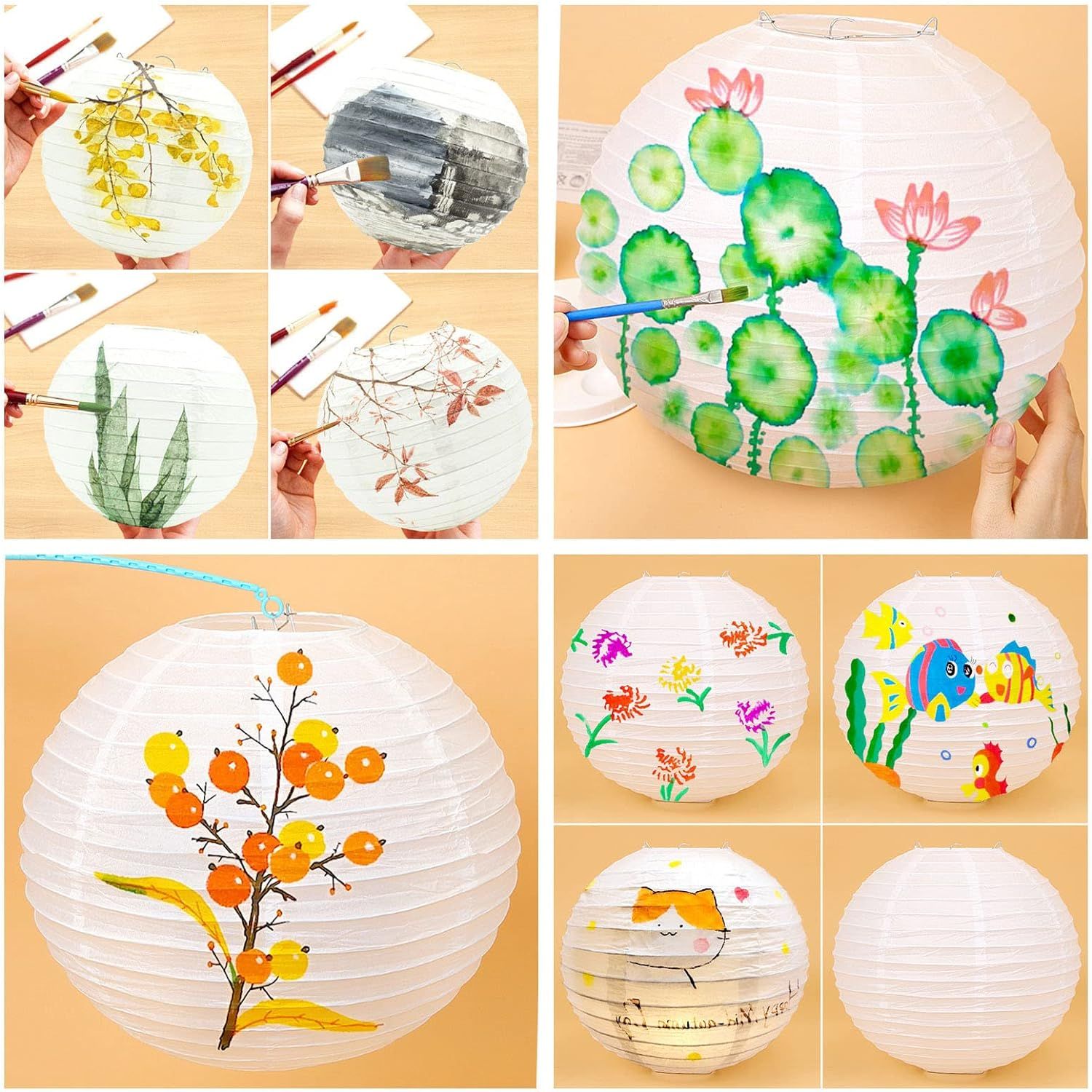 inese White Hanging Paper Lantern in 4” 6” 8” 10” 12” Great for Wedding and Party Decorations Durable and reusable — image 4