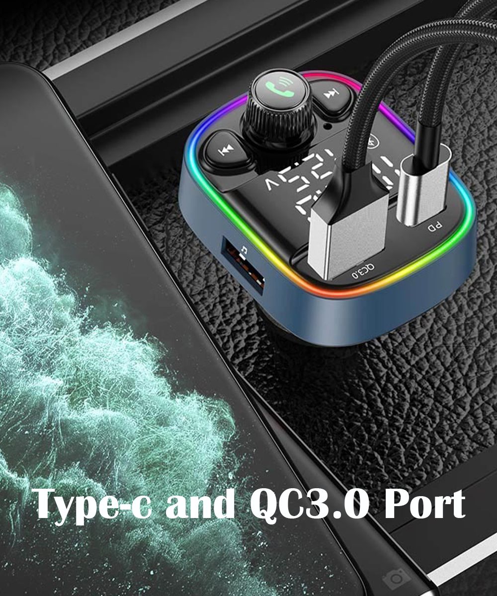 Bluetooth Car Adapter, Wireless Handsfree Call, Plug for FM Transmitter Radio Receiver, Card & Music Player — image 4