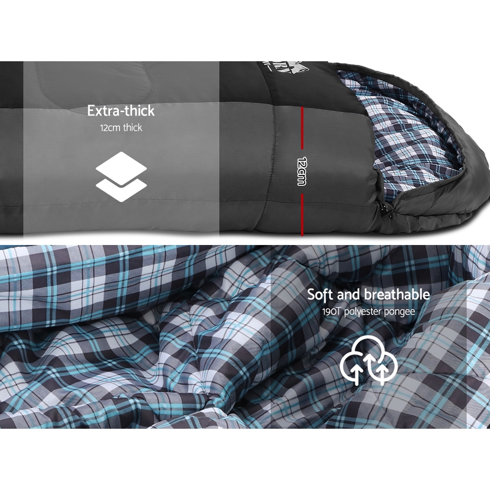 Weisshorn Sleeping Bag Single Thermal Camping Hiking Tent Black -20°C — image 5