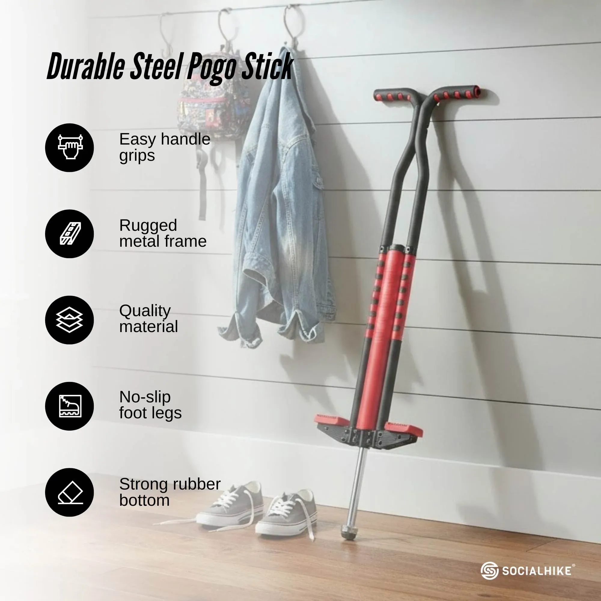 Social Hike Yellow Pogo Stick - Kids Jumping Jackhammer Exercise Hopper Toy โ image 5