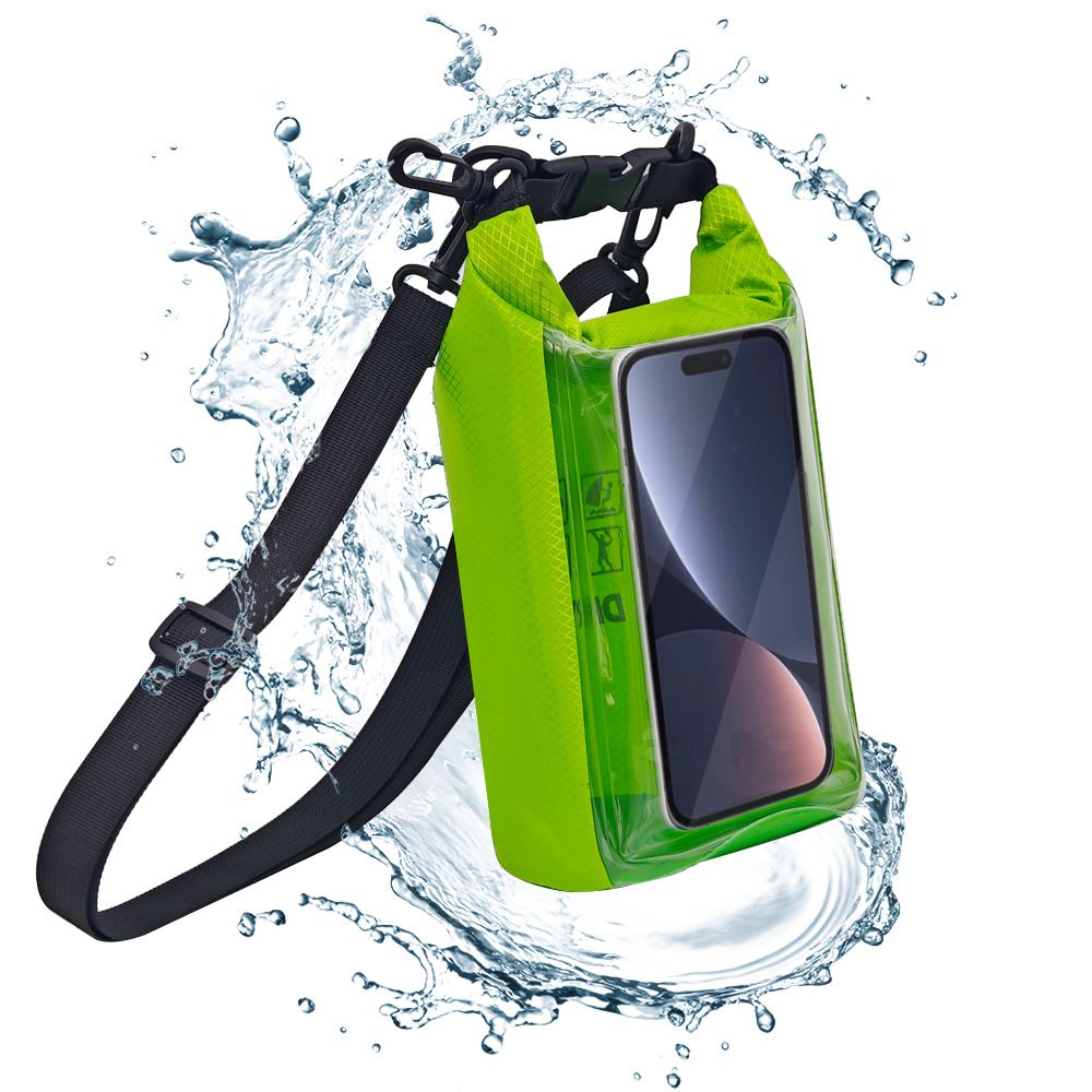 Waterproof Dry Bag, 2L - Roll Top Waterproof Pool Bag，Dry Bags for Kayaking Waterproof-/Phone Pouch,Large Waterproof Phone Pouch,（Green ） — image 2