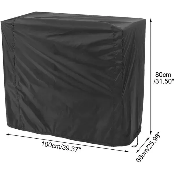1 Piece Square BBQ Grill Cover,210D Waterproof Oxford Fabric UV-Resistant Outdoor Protector with Secure Strap, Black, 80 x 66 x 100 cm — image 4