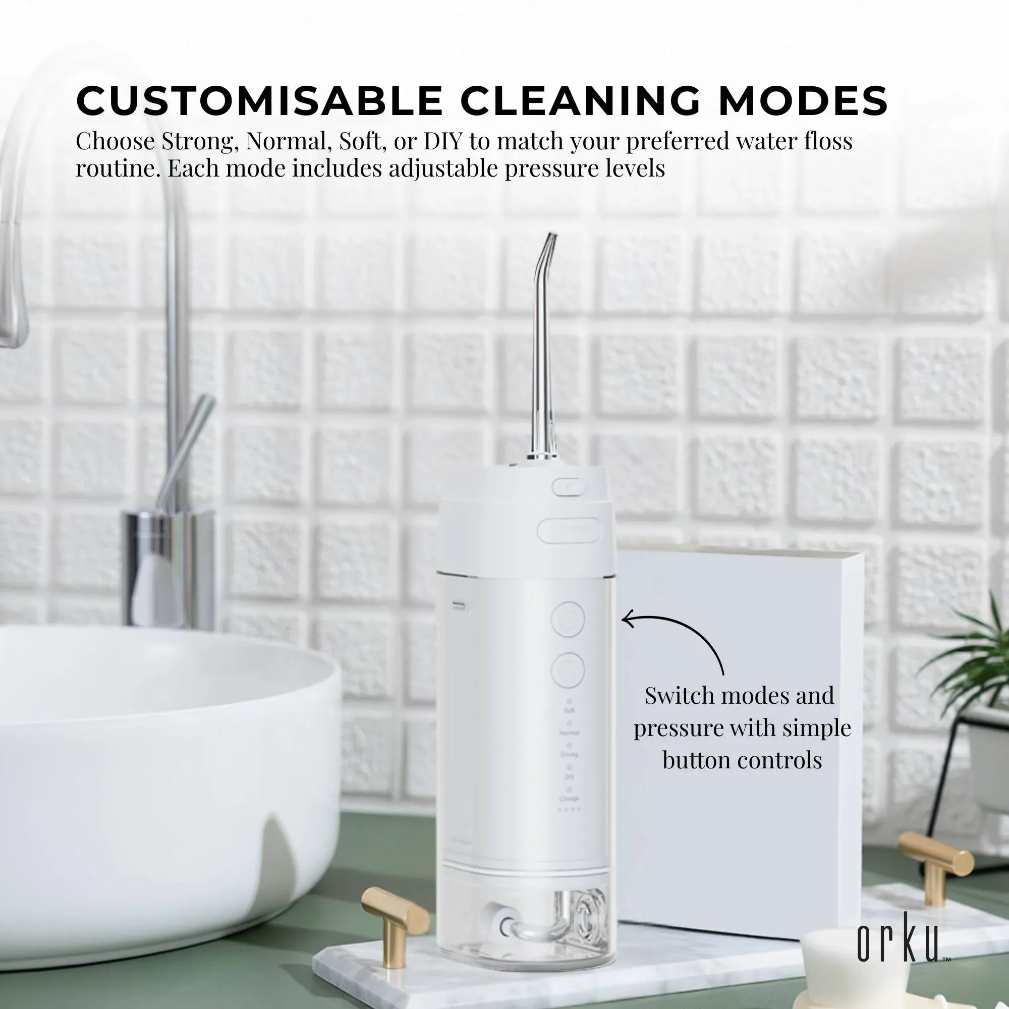 Orku Mini Water Flosser Rechargeable Portable Travel Oral Irrigator White โ image 4