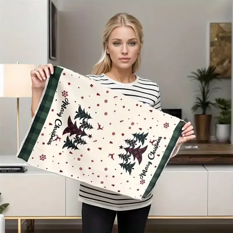 5PCS Microfiber Christmas Towels – Adorable Patterns, Soft & Absorbent, Brighten Up Your Cozy Holiday Moments — image 3