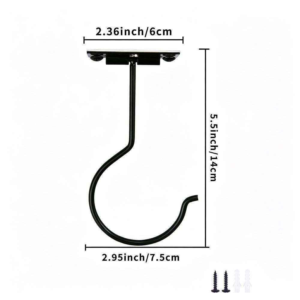 2 Pcs Self Adhesive Foldable Banana Hook for Under Cabinet Metal Holder for Kitchen - Black โ image 5