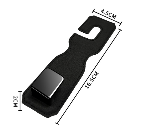 Black Premium PU Leather Car Headrest Hooks (Set of 4) - Stylish Seat Back Organizer Hangers — image 5