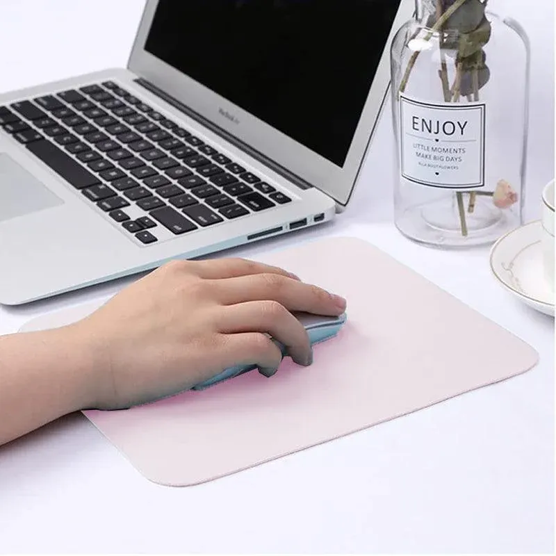 Pu Leather Gaming Mouse Pad Desk Mat Anti-Slip Speed Mousepad 22 × 22Cm Waterproof - Pink — image 4