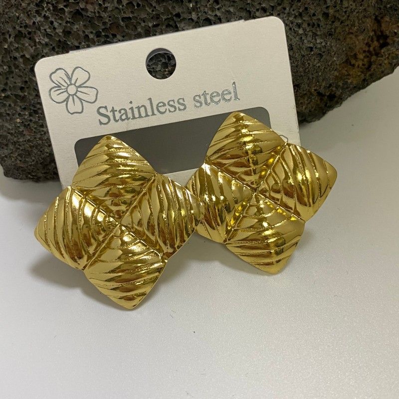 Combination A 18K Gold-Plated Stainless Steel Earring Set - 3 Pairs Minimalist Geometric Studs for Women with Gift Box Packaging — image 5