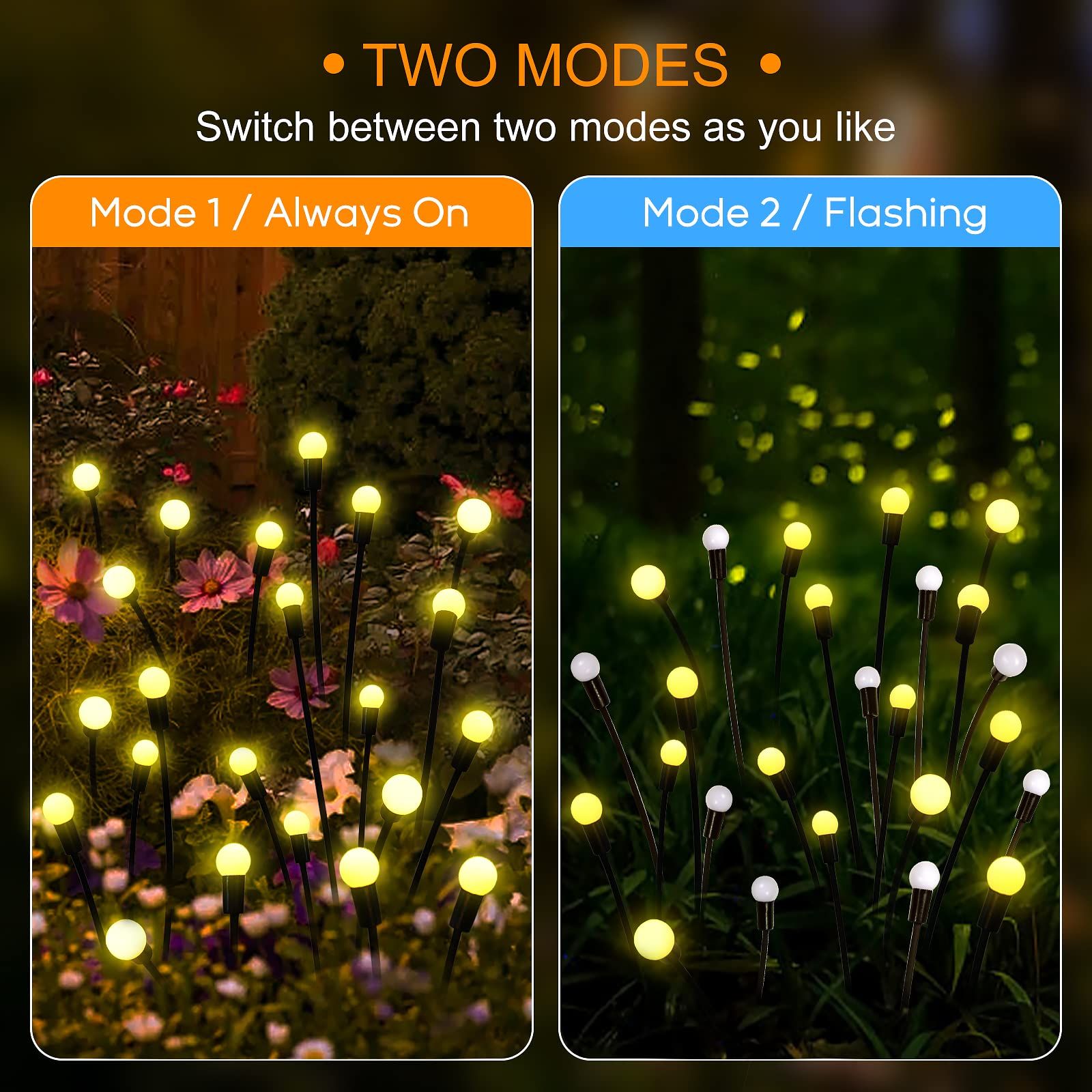 Firefly Garden Lights Solar Outdoor, Solar Firefly Lights Outdoor Waterproof 2 Pack 8 LED Swaying Outdoor Lights Solar Powered — image 5