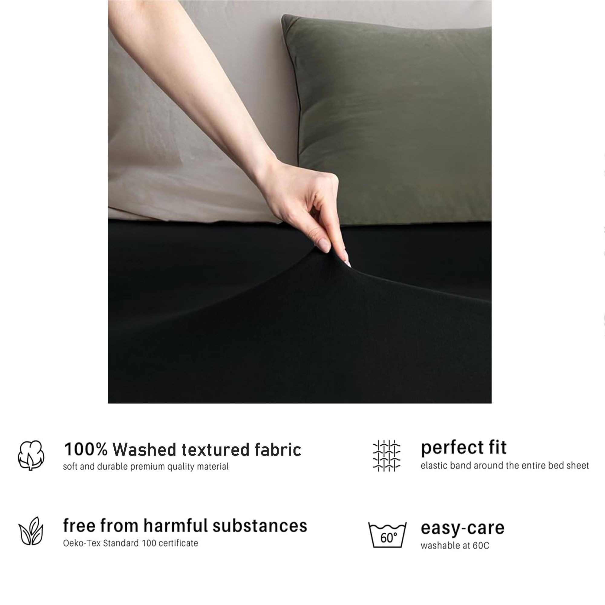 Hotel Quality Fitted sheets - 2 Piece Fitted sheets -Breathable Bedding - Wrinkle, Fade, Stain Resistant- 26inch/40cm Deep Pocket Fitted Bed Sheets-Wrinkle and — image 5