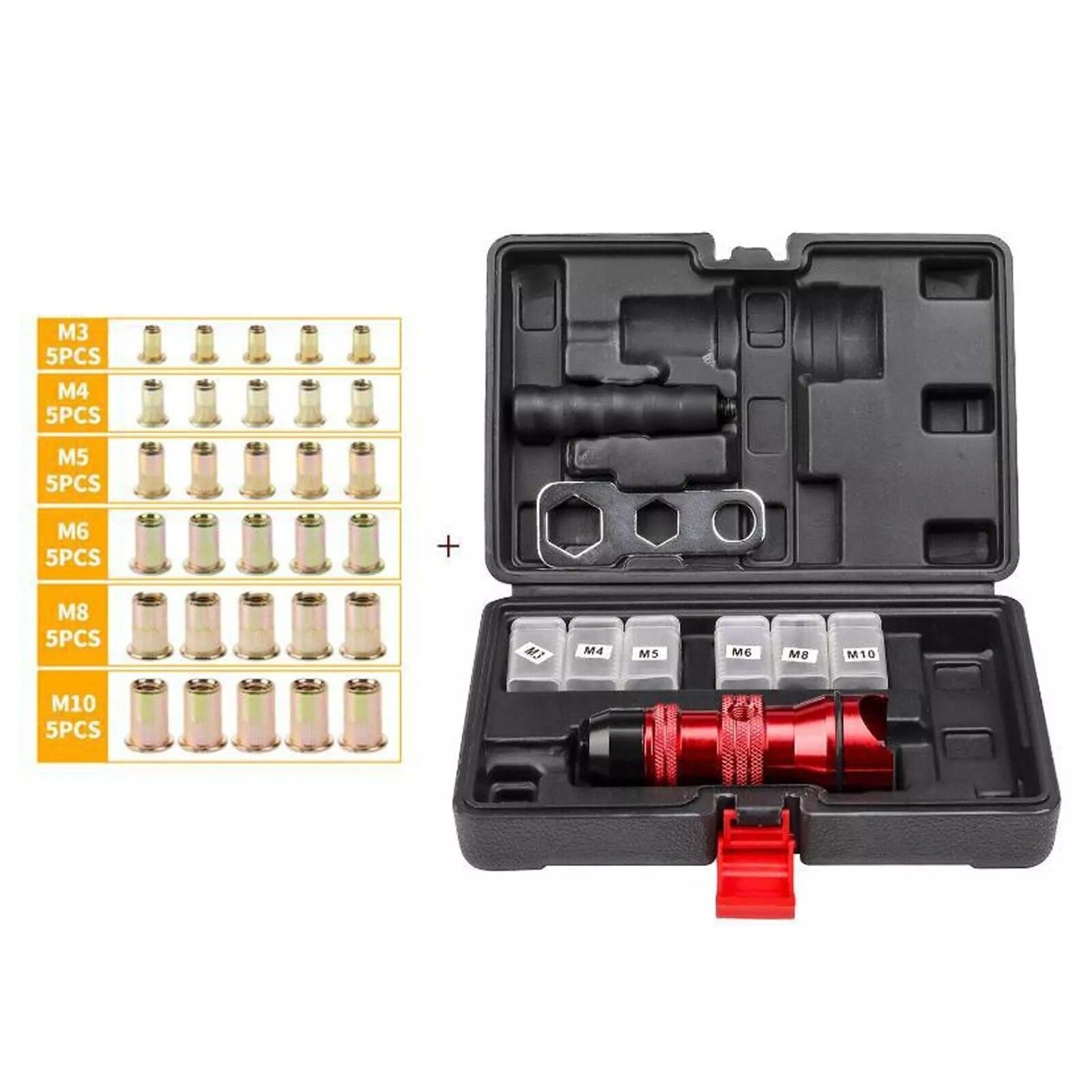Professional Electric Drill Tool Rivet Rivnut Nut Gun Adapter Insert Tool M3-M10 โ image 2