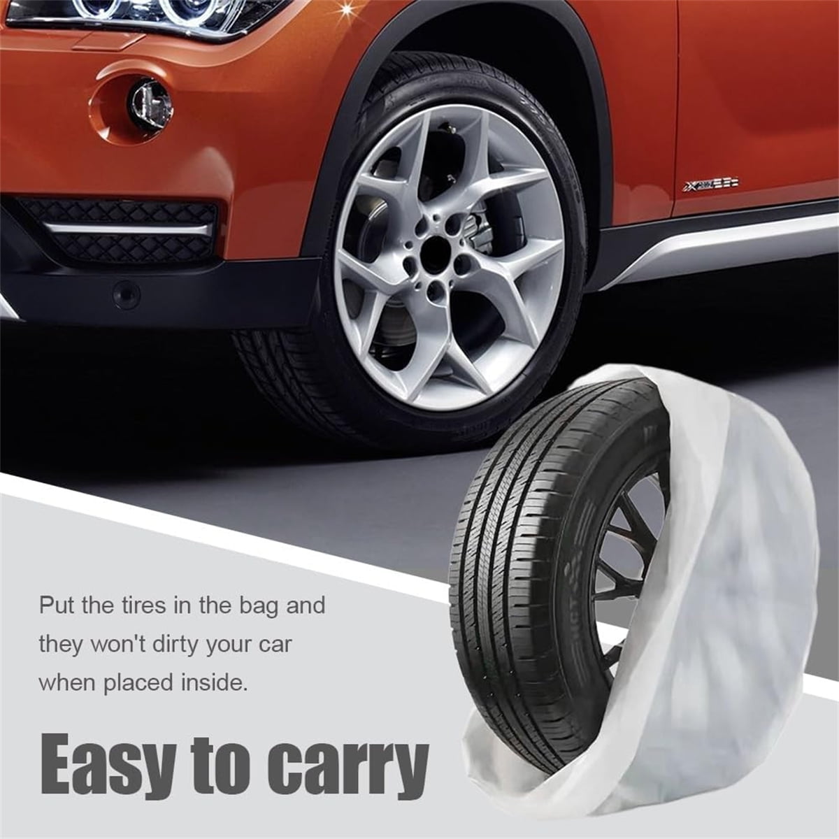 4Pcs Extra-Large Tire Covers,Tire Storage Bags,Waterproof Dustproof Wheel Protective Cover,Automotive Accessories Tear-Resistant Plastic Tire Bags Spare Tyre — image 4