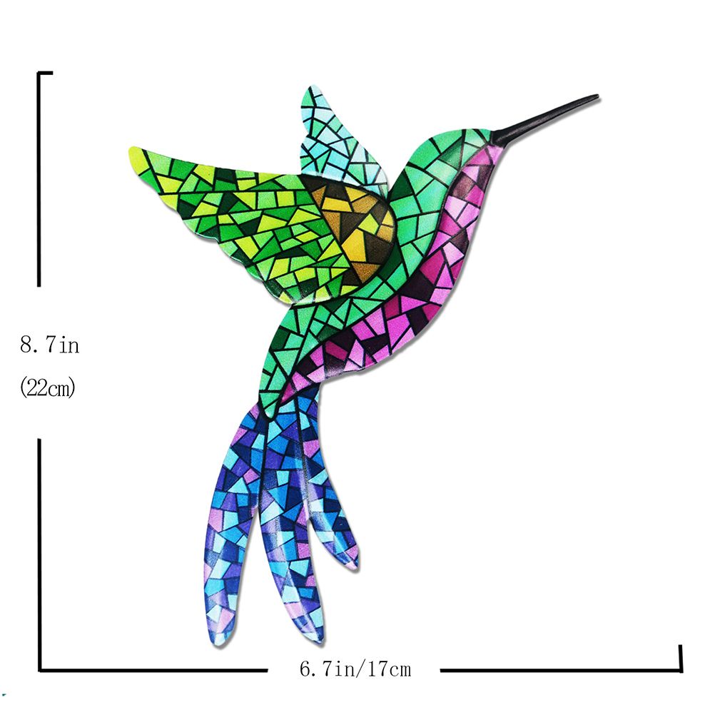3Pcs Metal Hummingbird Wall Art Colorful Birds Sculpture Hanging Wall Decor for Indoor Outdoor Home Bedroom Office Patio Yard Garden — image 5