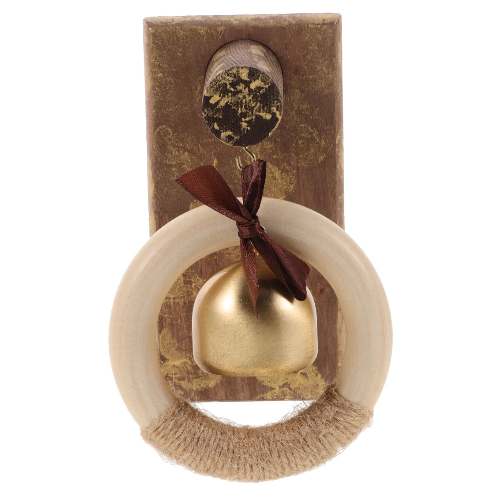 Wooden Brass Doorbell Shopkeeper Bell for Door Opening Entrance Wood Doorbell Wind Chime Office Ornament โ image 5