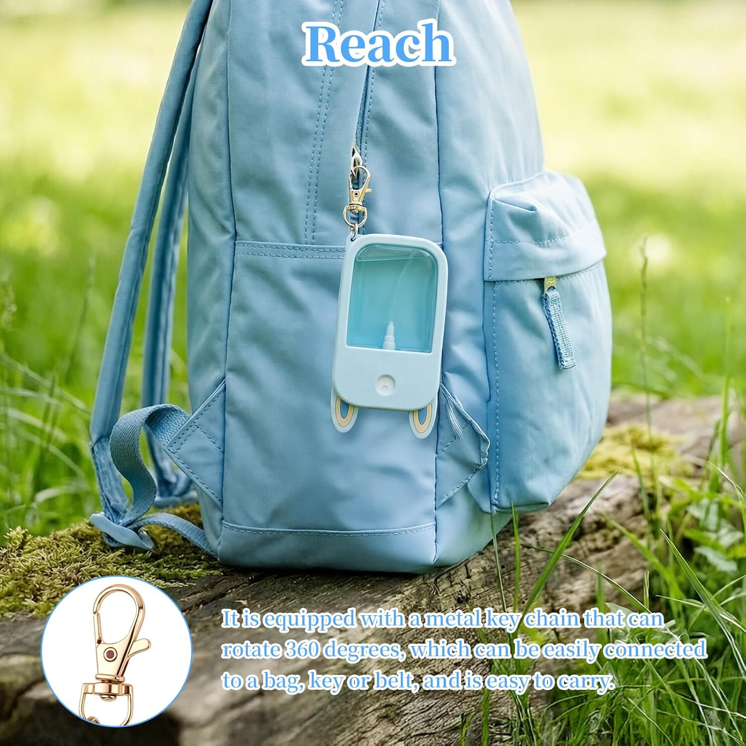 2-Pack Hand Sanitizer Spray Case Compatible with Touchland, Silicone Travel Hand Sanitizer Case Holder with Keychain for Touch Land Mist Cases 1FL. OZ — image 4