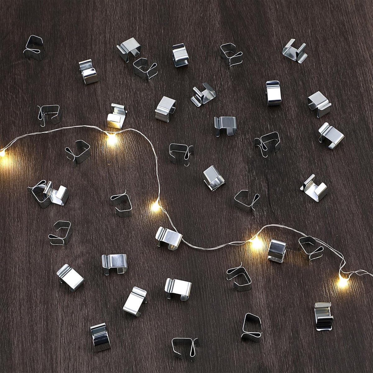 50 pieces - Christmas Lighting Gutter Hooks - Light Hose Clamps - Christmas Lighting Clips - Weatherproof Metal Gutter Clamp - Festive Lighting Clamps - Cable — image 2