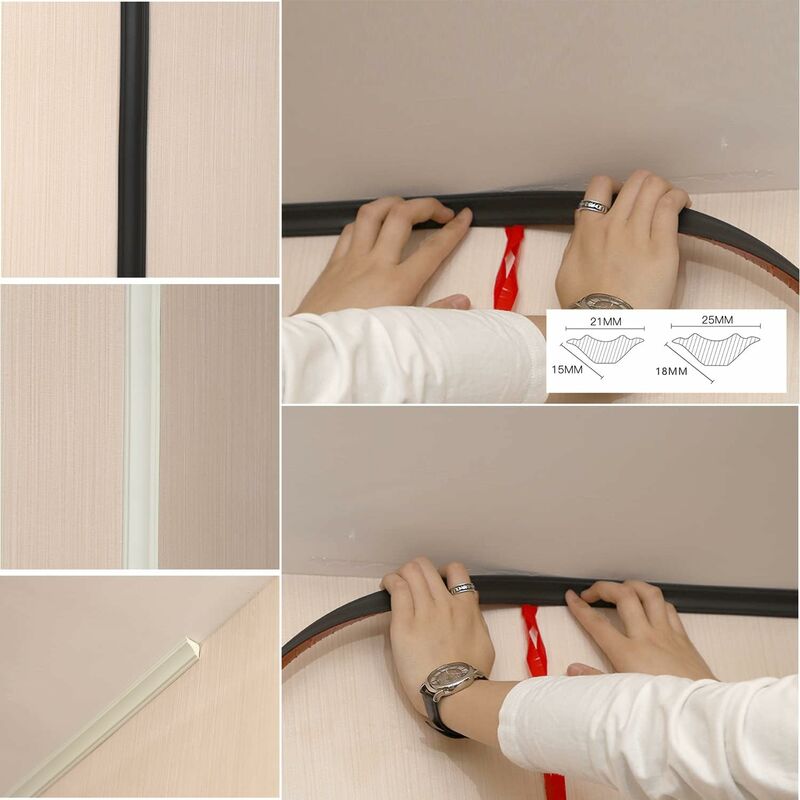 5 Meters Flexible Moulding Trim, Caulk Strips, Self-Adhesive, For Bathtub Corners, Toilets, Countertops, Baseboard — image 3